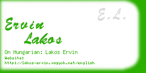 ervin lakos business card